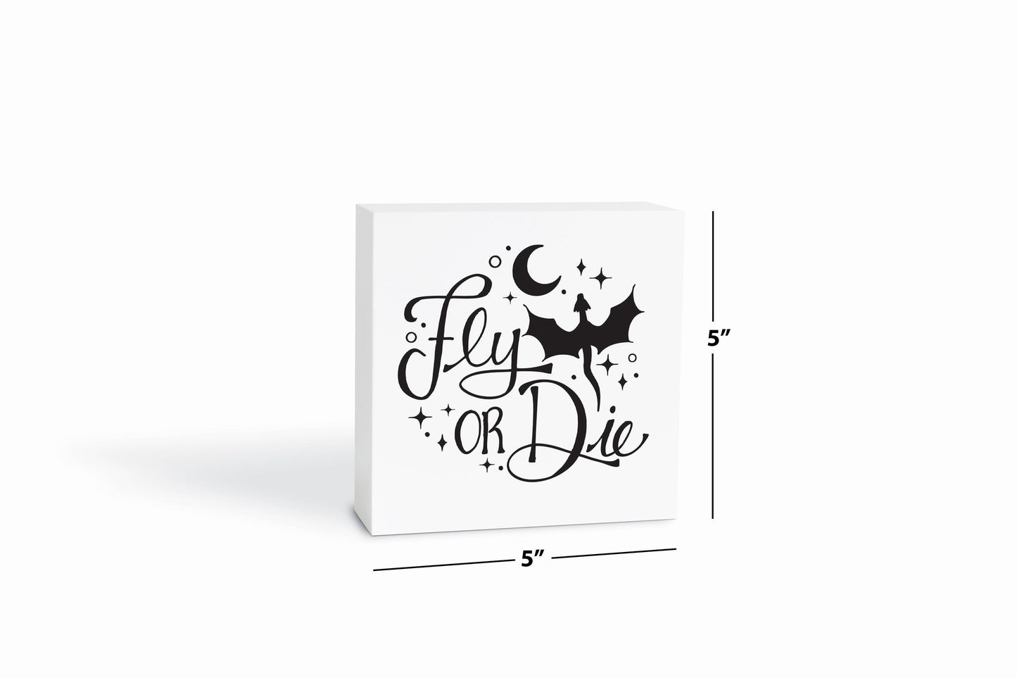 5x5 Wood Block-Fly Or Die -6