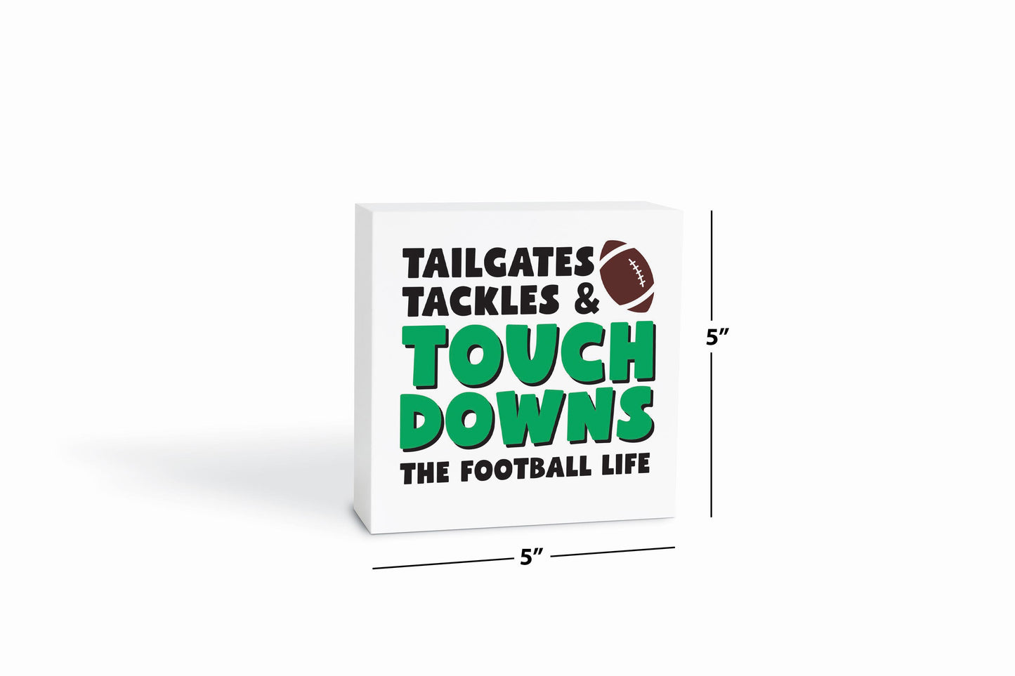 5x5 Wood Block-Tailgates Tackles & Touchdowns