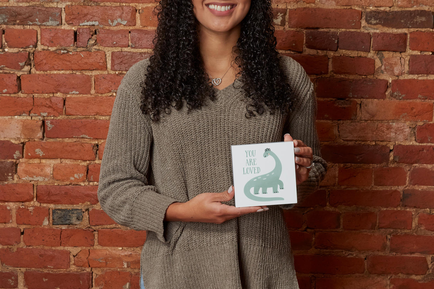 5x5 Wood Block-Dinosaur Nursery You Are Loved -1
