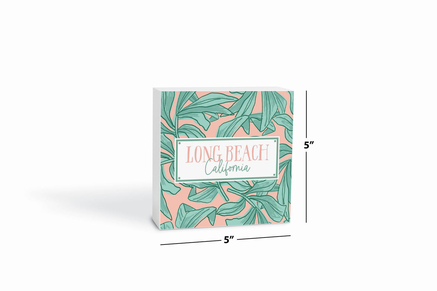 5x5 Wood Block-Love+Local Lush Tropics -6