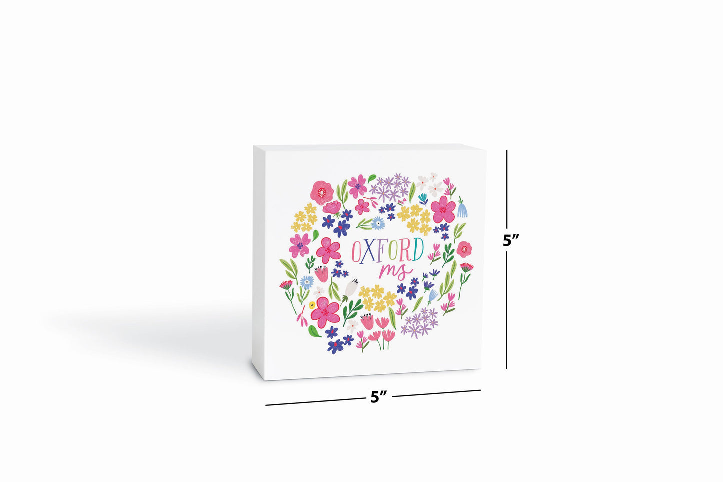 5x5 Wood Block-Flower Confetti City & State -6