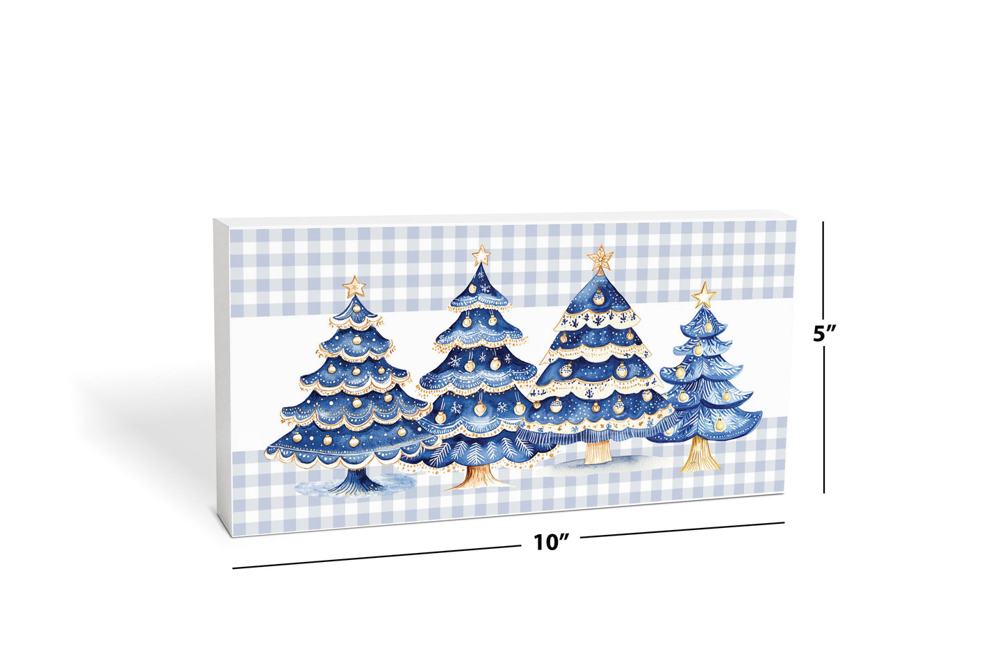 5x10 Wood Block Horizontal-Blue Noel - A Grand Millennial Christmas -6