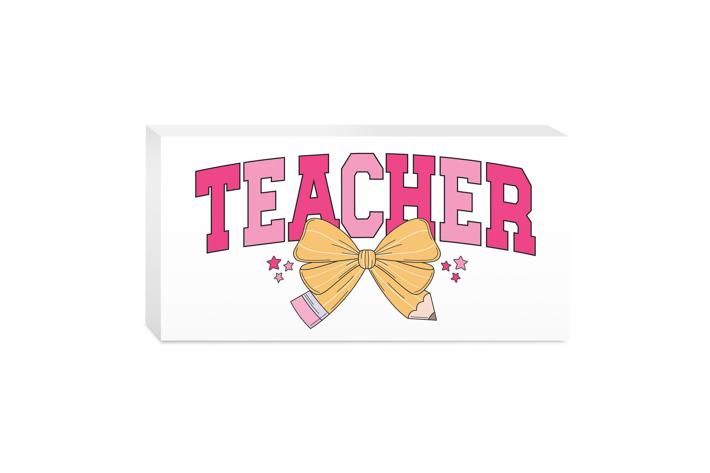 5x10 Wood Block Horizontal-Classroom Coquette Teacher -0