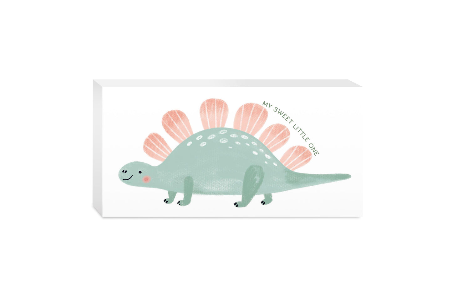 5x10 Wood Block Horizontal-Dinosaur Nursery My Sweet Little One -0