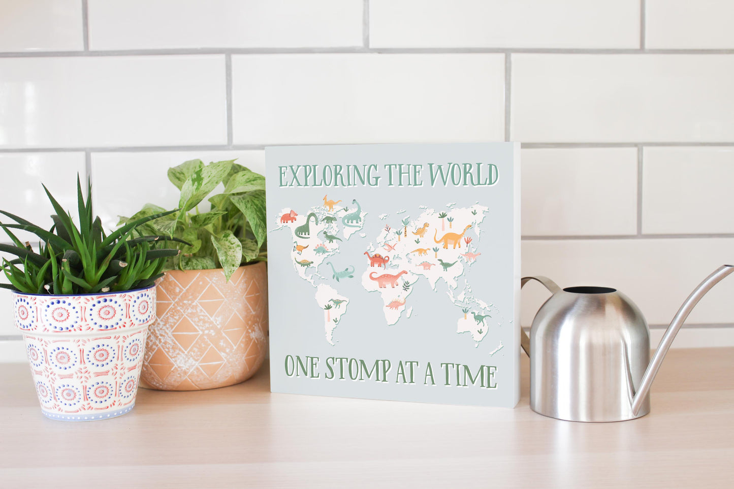 10x10 Wood Block-Dinosaur Nursery Exploring The World -4