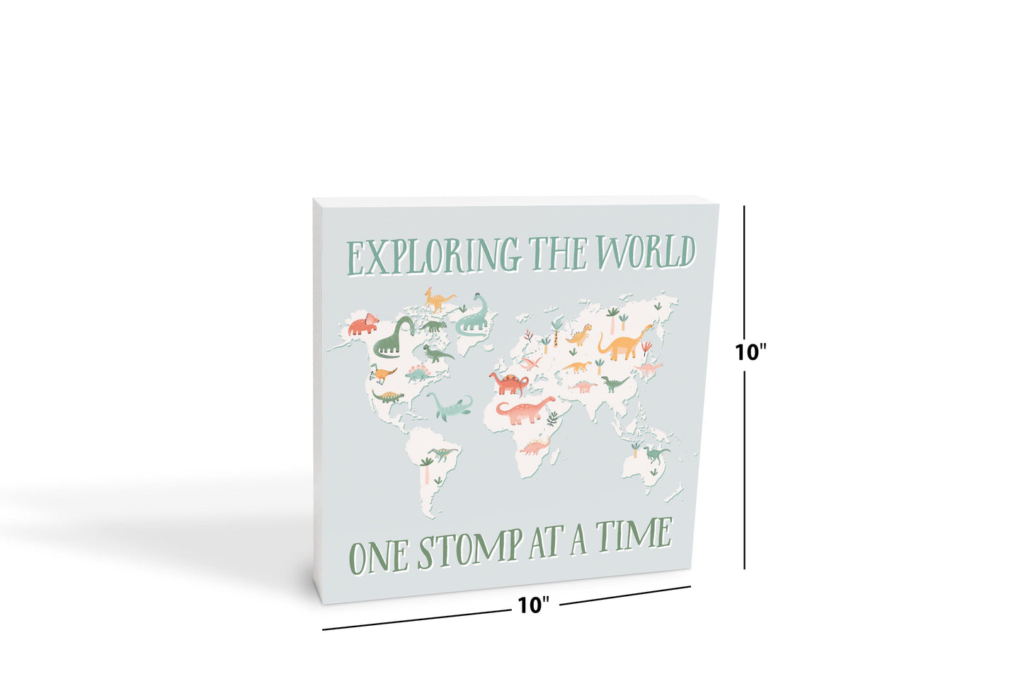 10x10 Wood Block-Dinosaur Nursery Exploring The World -6