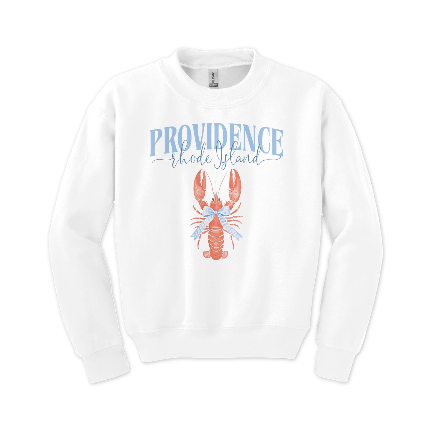 Gildan Youth Crewneck White-Love+Local New England Tides -0
