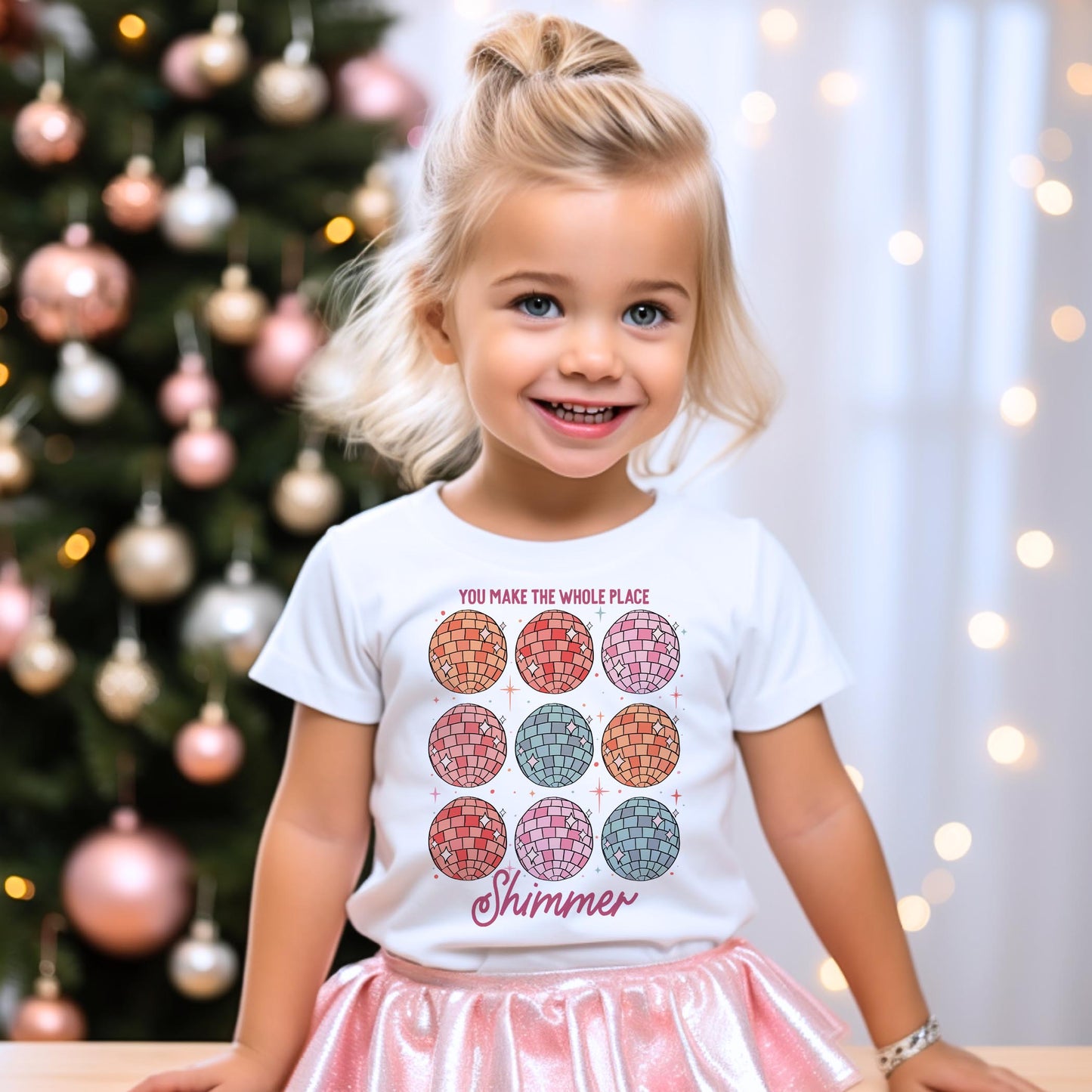 Bella Canvas Youth T-Shirt White-You Make The Whole Place Shimmer