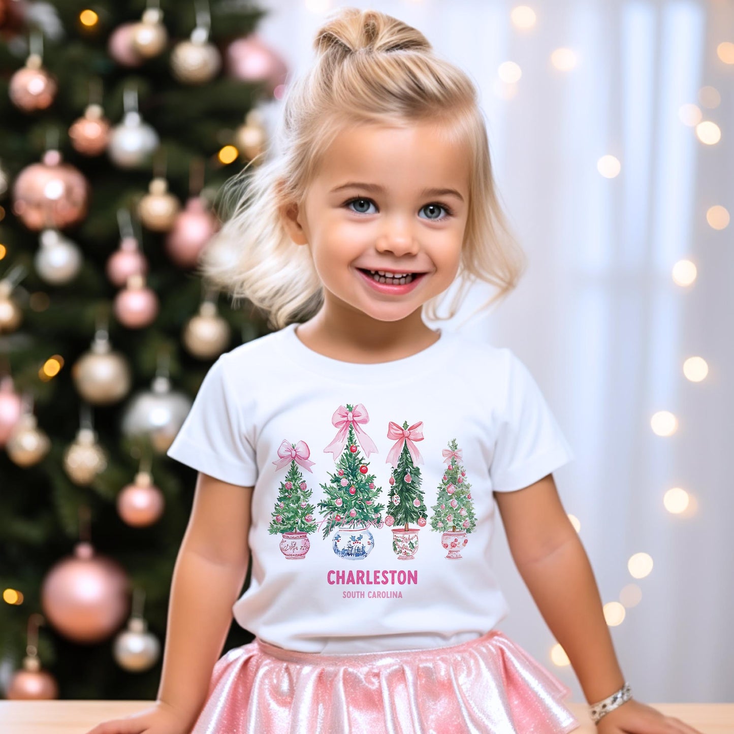 Bella Canvas Youth T-Shirt White-Love+Local Blush & Baubles - A Grand Millennial Christmas -3