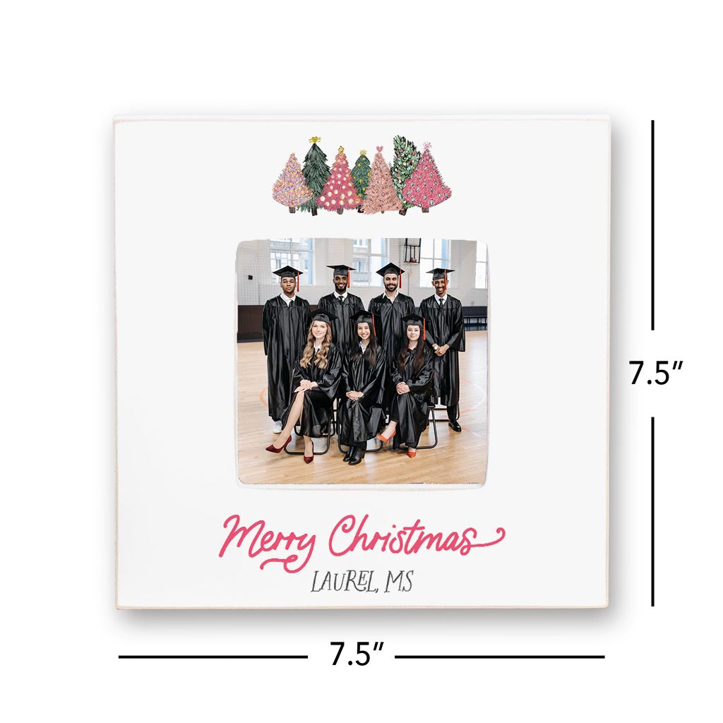 Love+Local 4x4 Picture Frame | Pink Christmas Trees