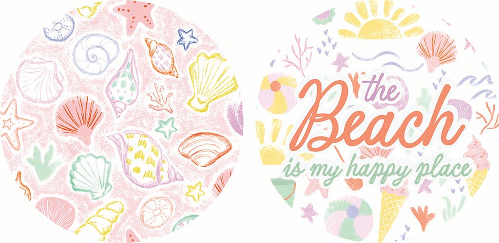 Car Coaster 2-Pack Kalia Lane-The Beach Is My Happy Place & Pattern -9