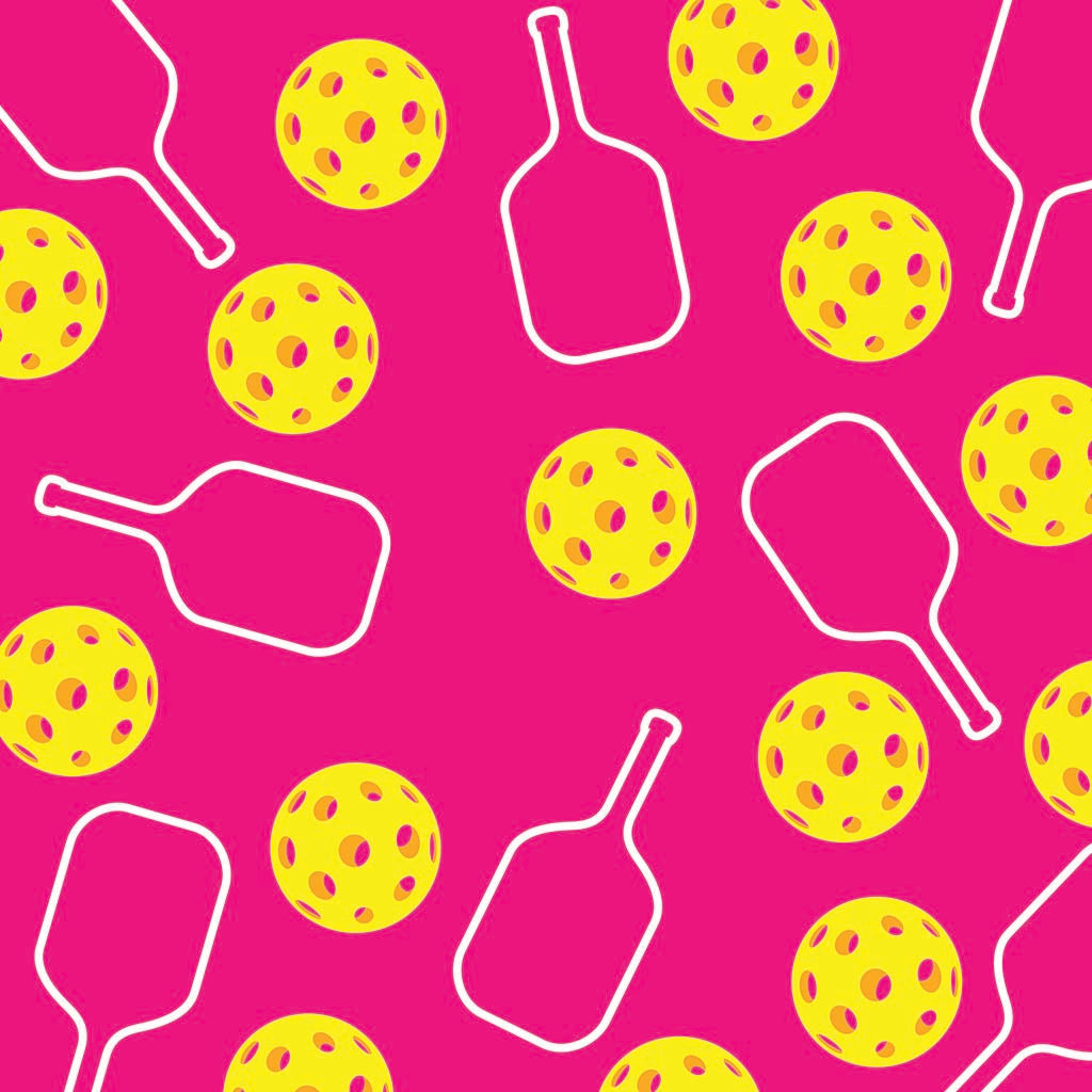 Ceramic Square Coaster-Pink Pickleball Pattern -7