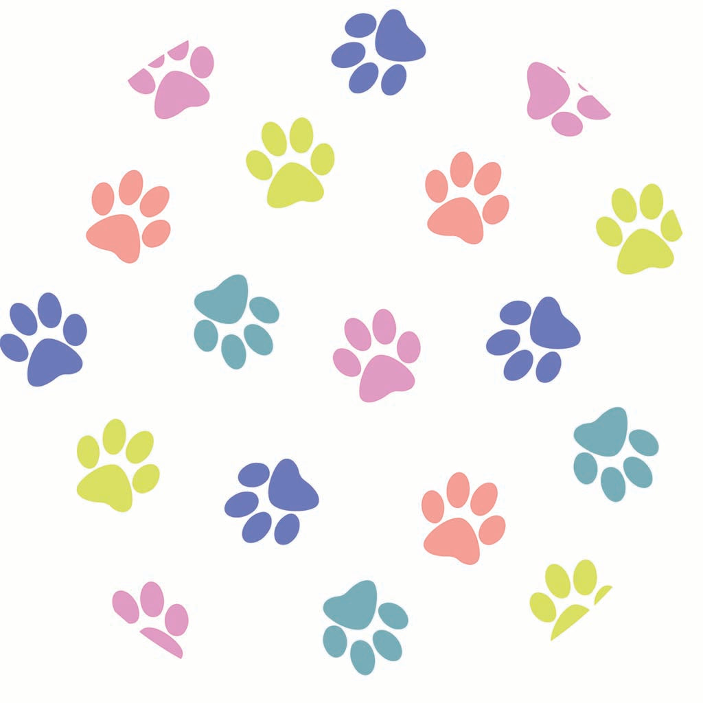 Car Coaster-Paw Pattern on White -7