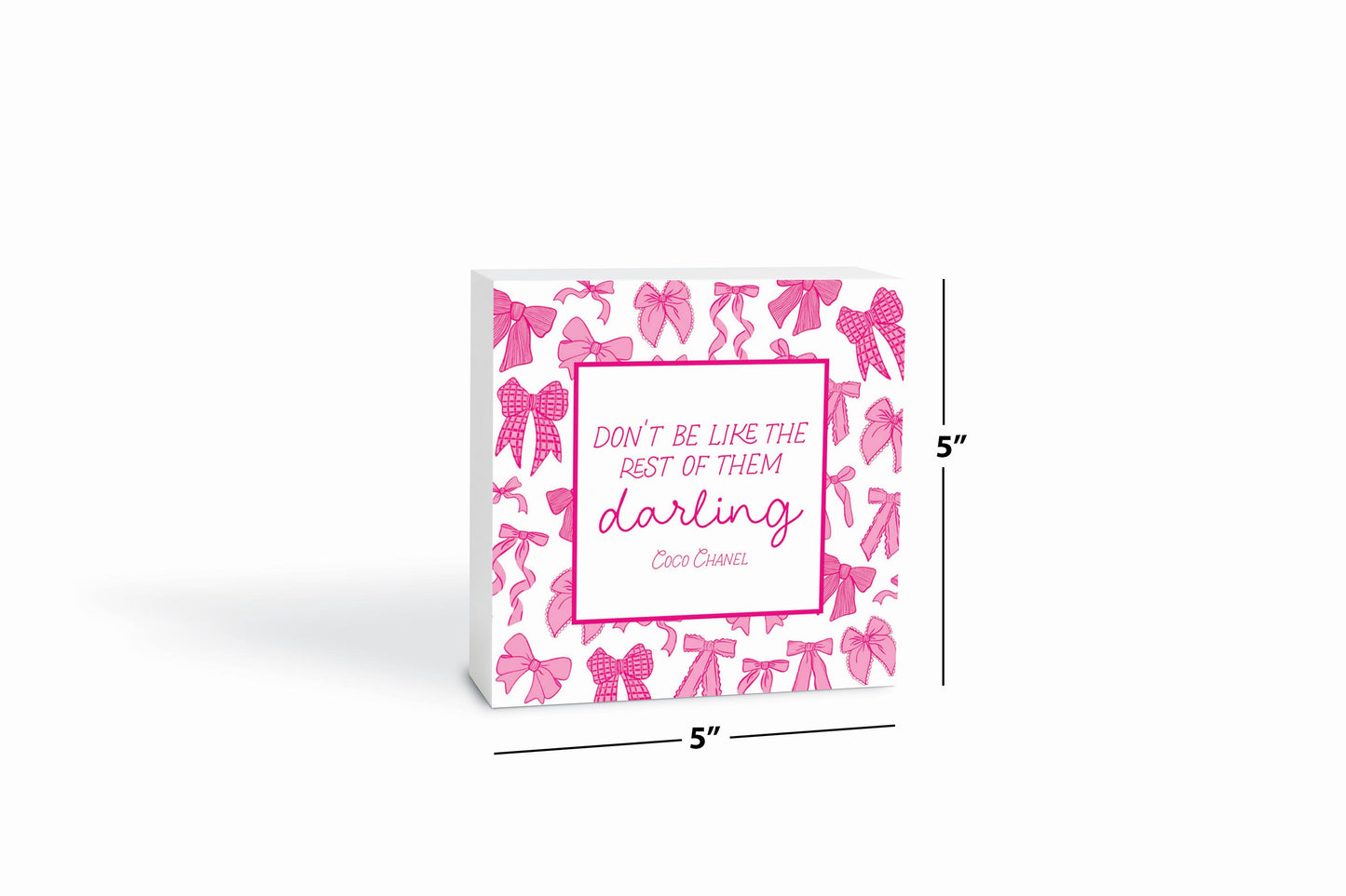 Preppy Bows 5x5 Wood Sign | Pink Preppy Bows