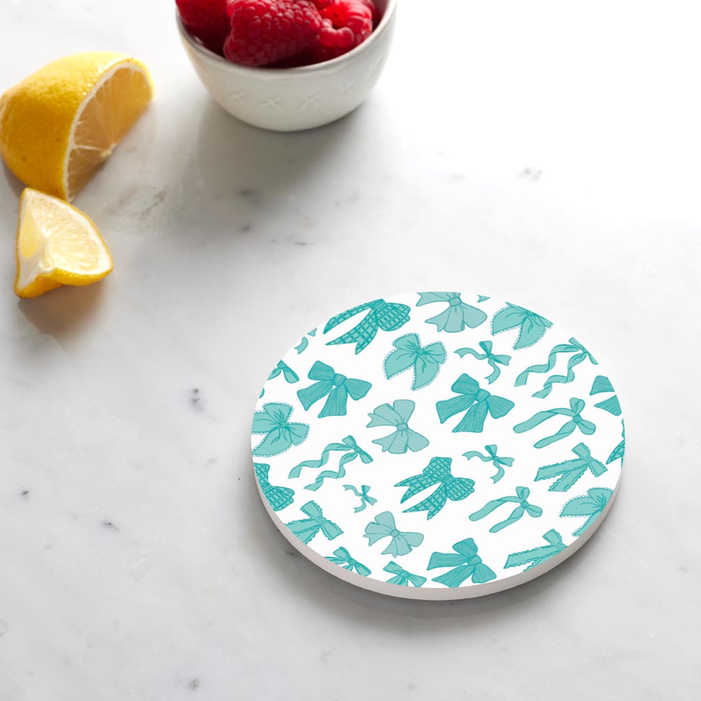 Preppy Bows Round Coaster | Preppy Bows