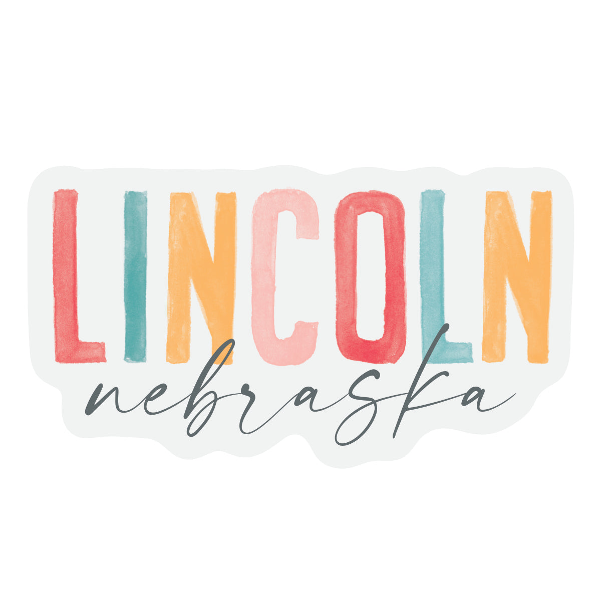 Vinyl Magnet Watercolor City Lincoln NE