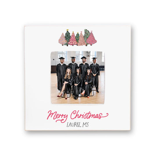 Love+Local 4x4 Picture Frame | Pink Christmas Trees