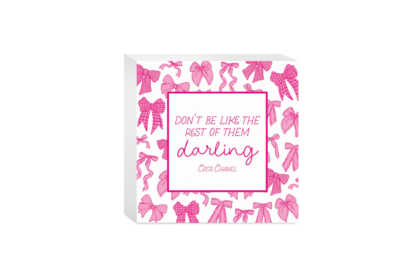 Preppy Bows 5x5 Wood Sign | Pink Preppy Bows