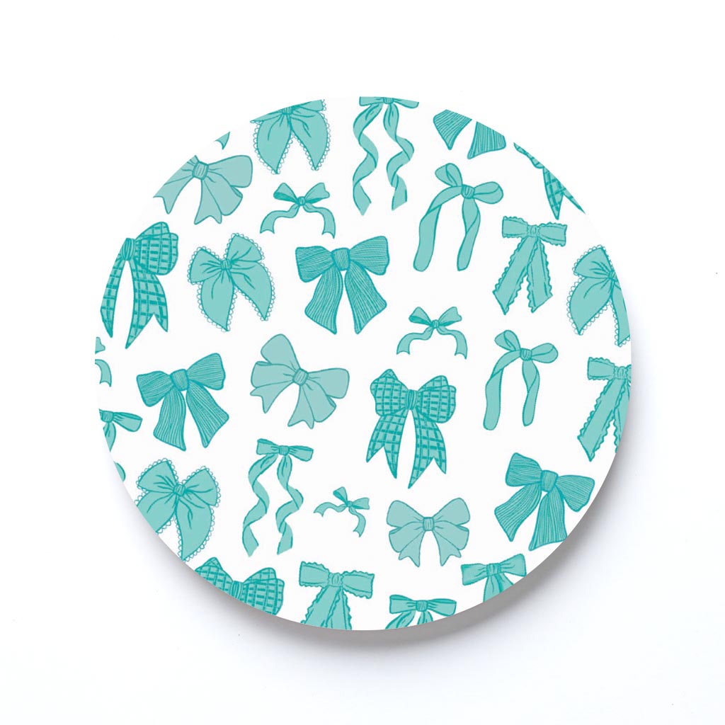 Preppy Bows Round Coaster | Preppy Bows