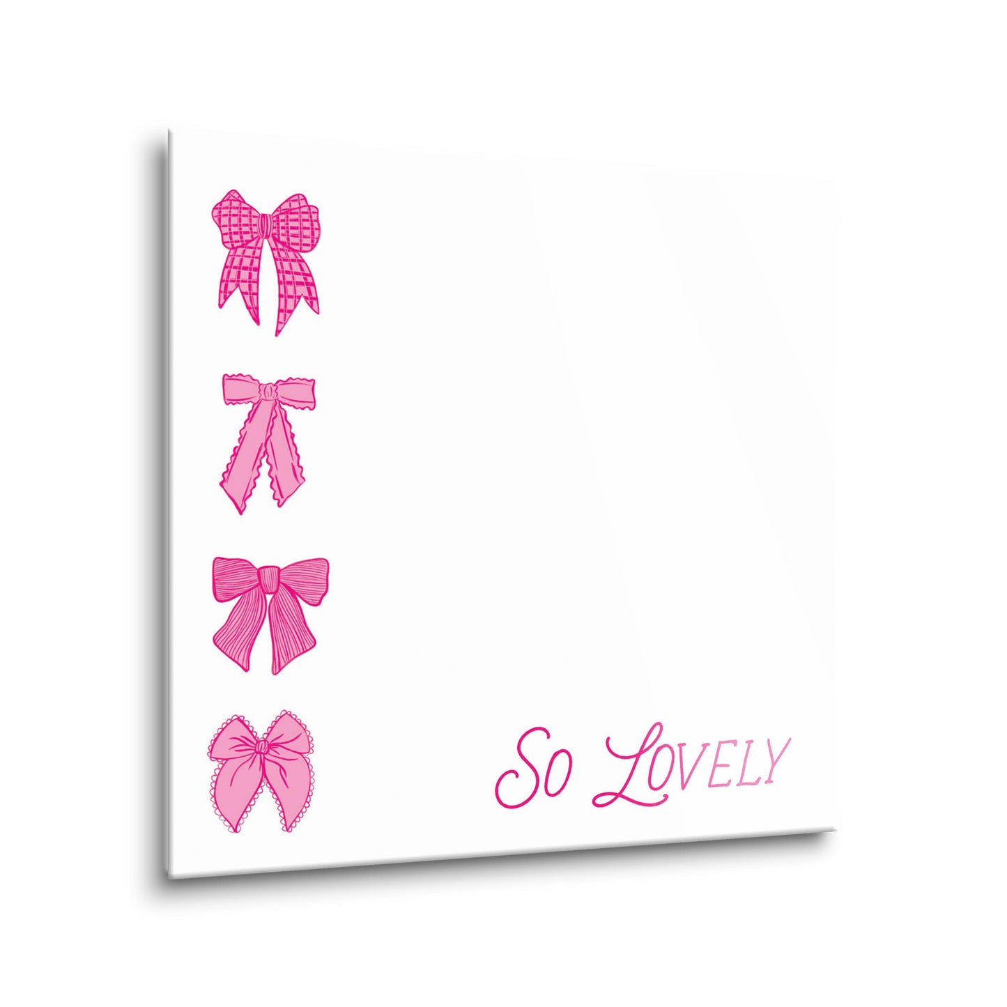 Preppy Bows 8x8 Dry Erase | Pink Bow So Lovely