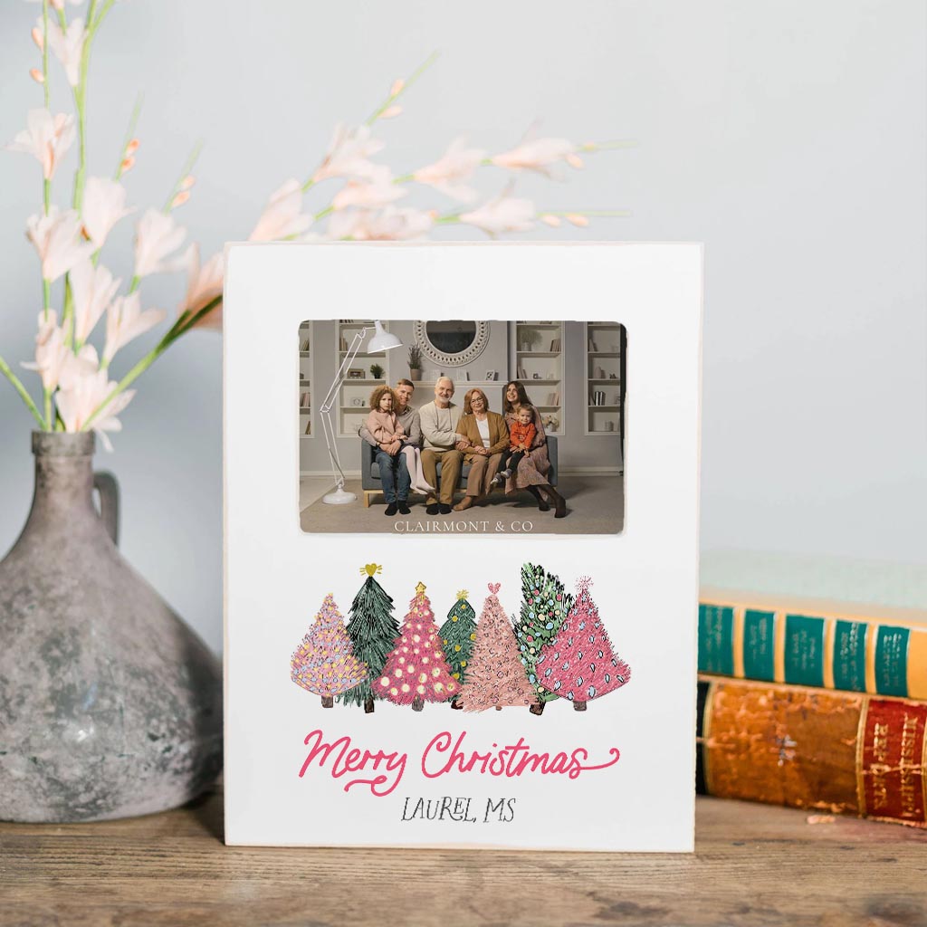 Love+Local 4x6 Picture Frame | Pink Christmas Trees