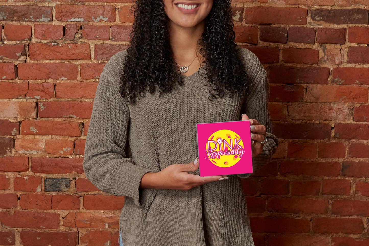 Neon Pickleball Dink Responsibly Pink | 5x5