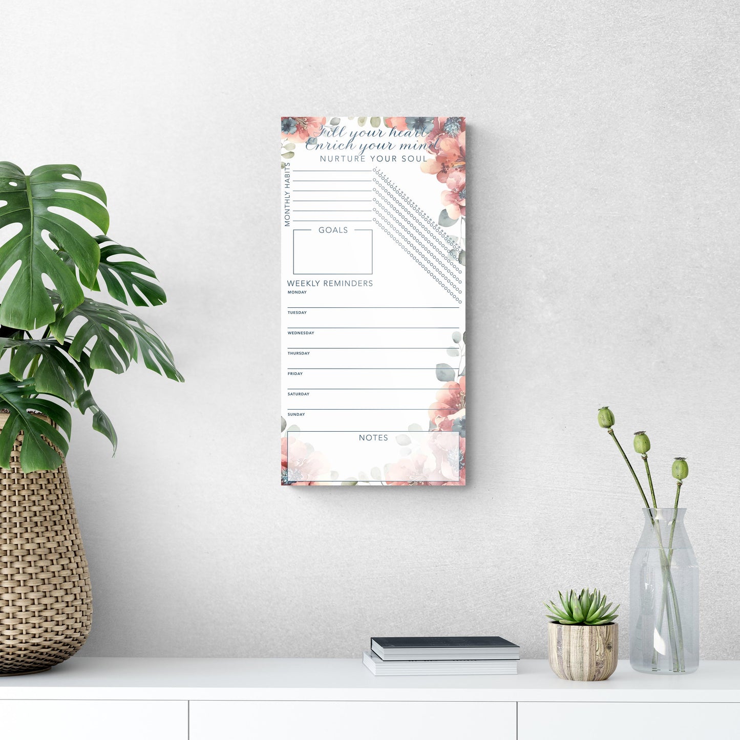 Floral Nurture Your Soul Habit Tracker | 12x24