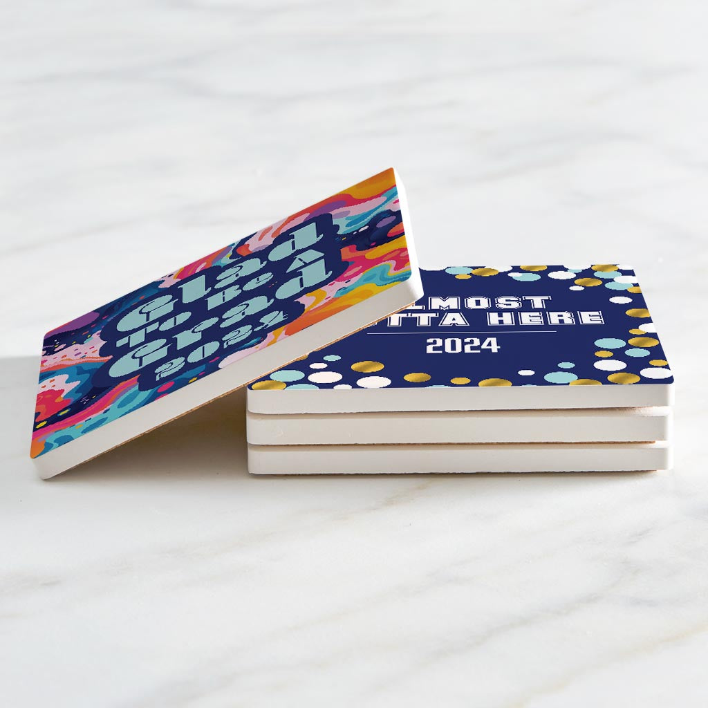 Graduation Offset Square Coaster Set | 4x4