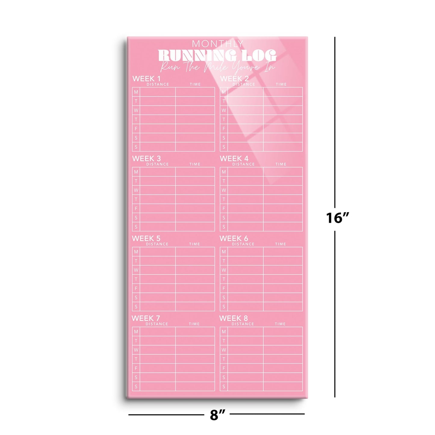 8 Week Running Tracker Pink | 8x16