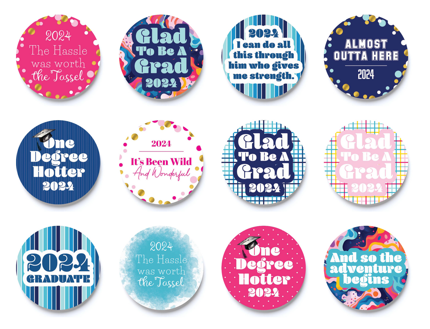Graduation 2024 Circle Coasters Collection Only | 4x4
