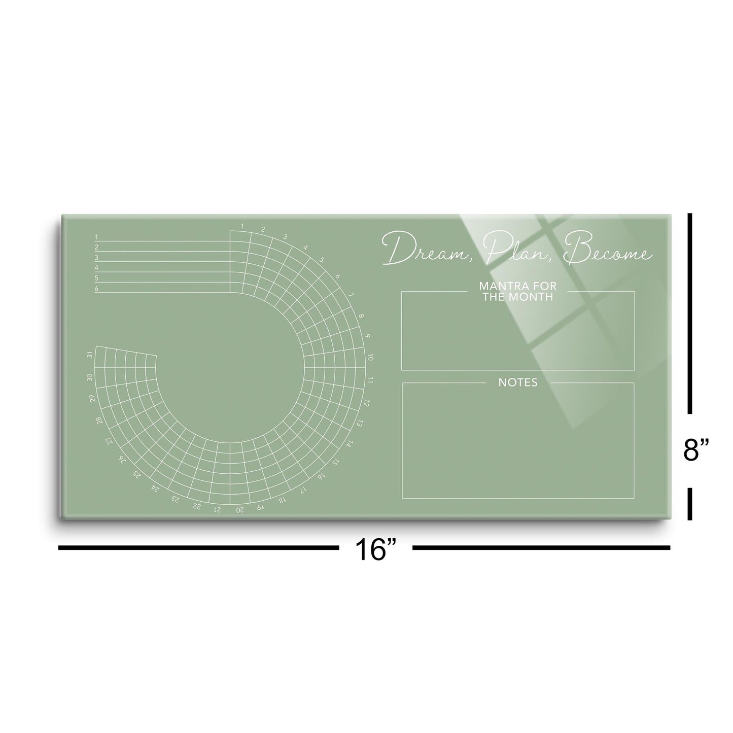 Minimalistic Sage Green Self Care Habit Tracker | 16x8