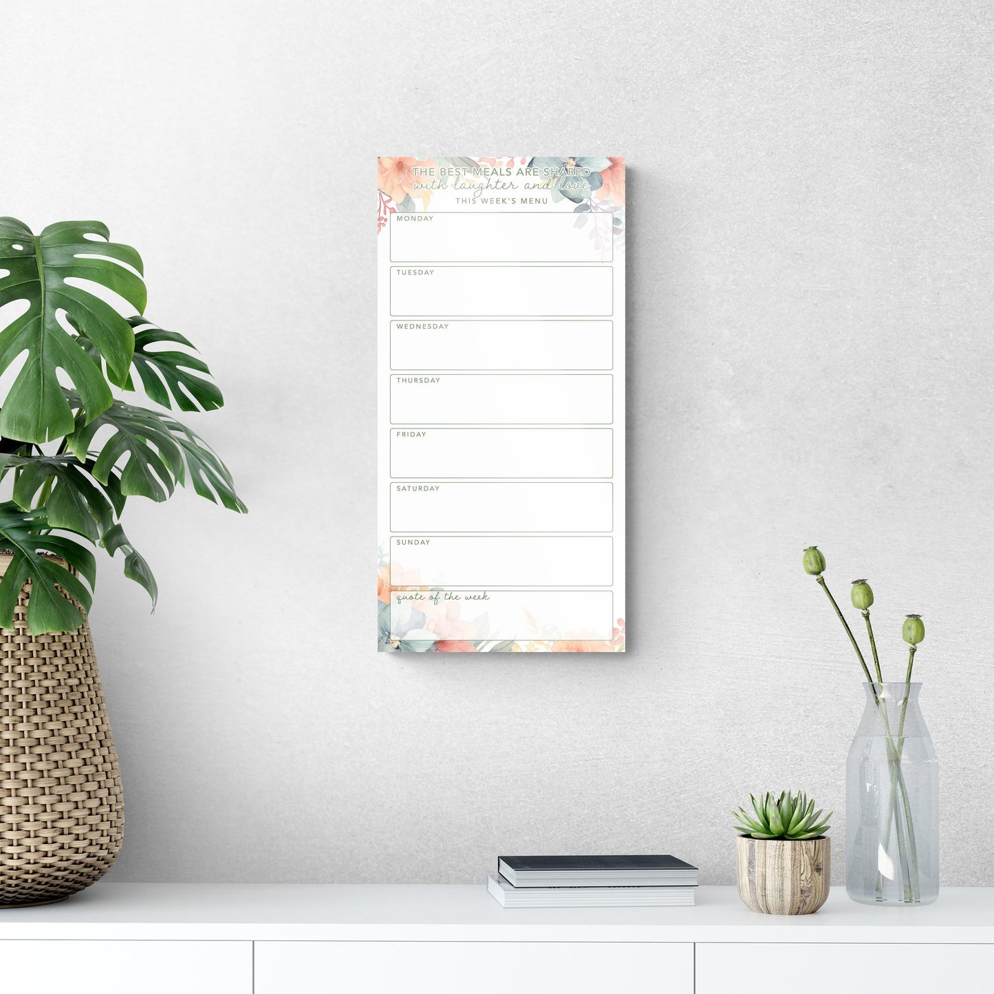 Floral Laughter & Love Weekly Menu | 12x24