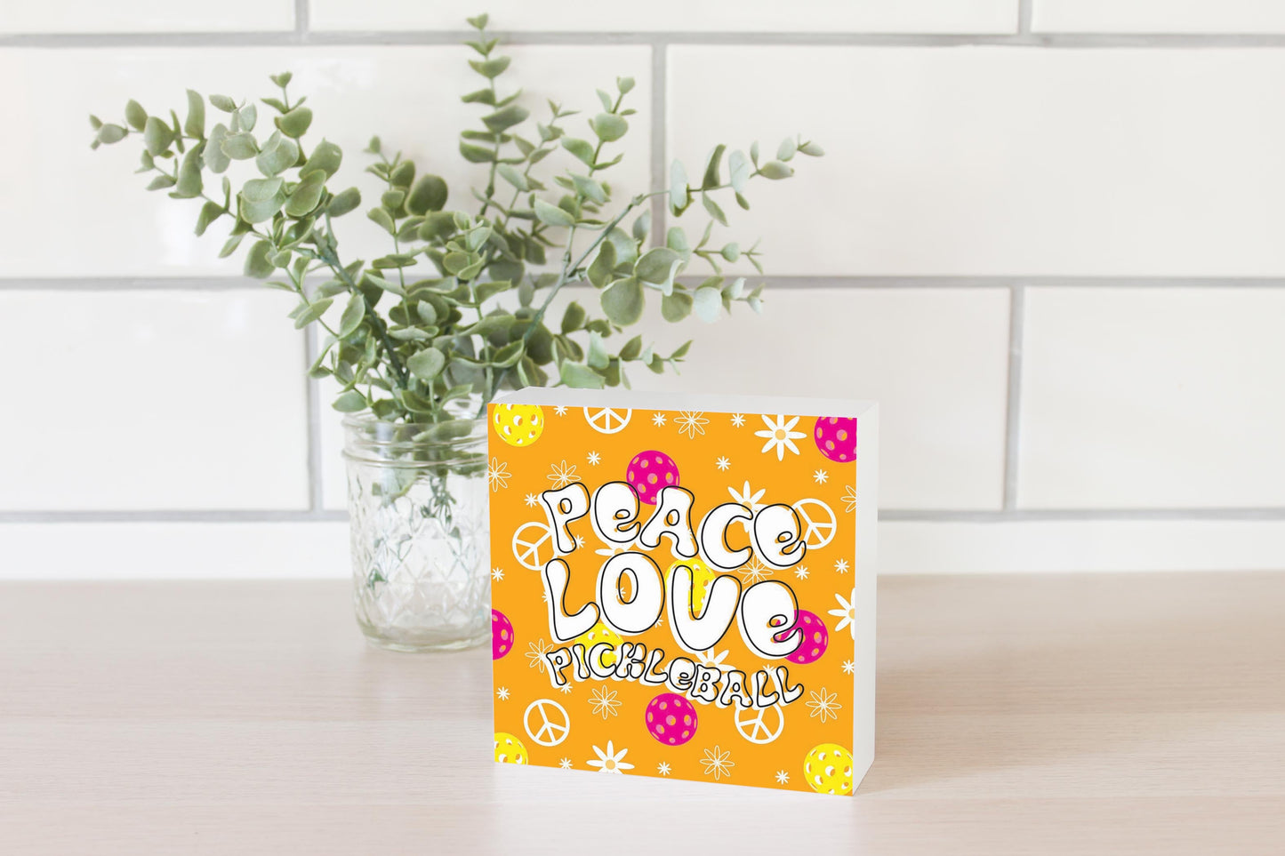 Neon Pickleball Peace Love Pickleball | 5x5