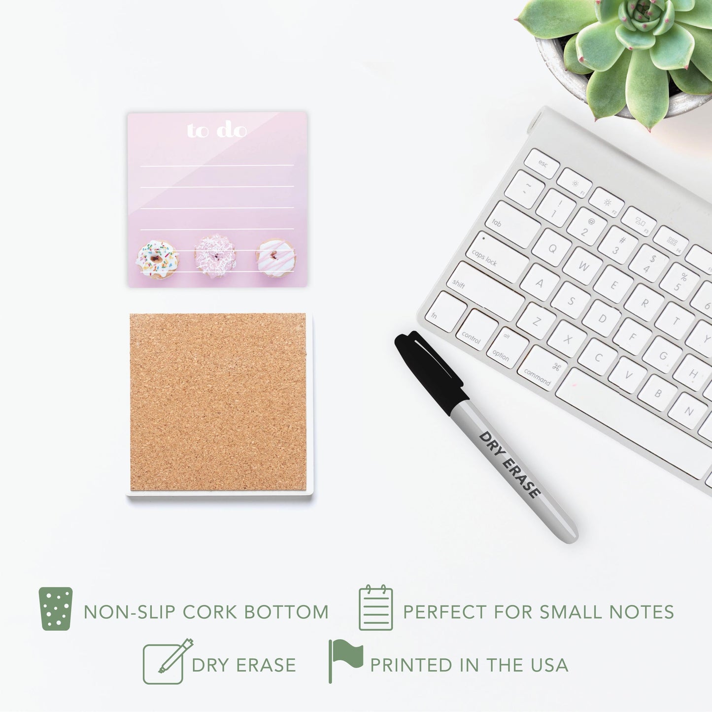 Retro Pastel Notes Pink Donuts | 4x4