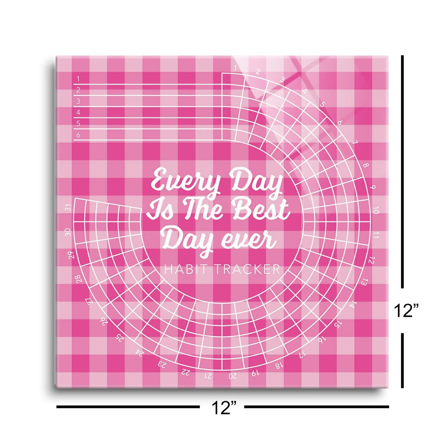 Pink Dream Checkered Habit Tracker Best Day Ever | 12x12