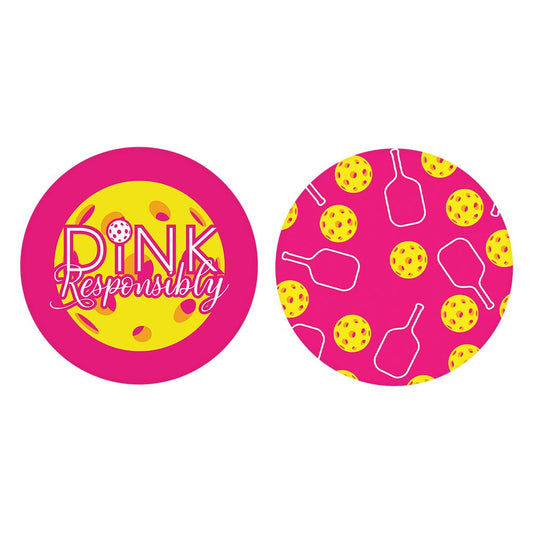 Neon Pickleball Dink Responsibly & Pattern | 2.65x2.65