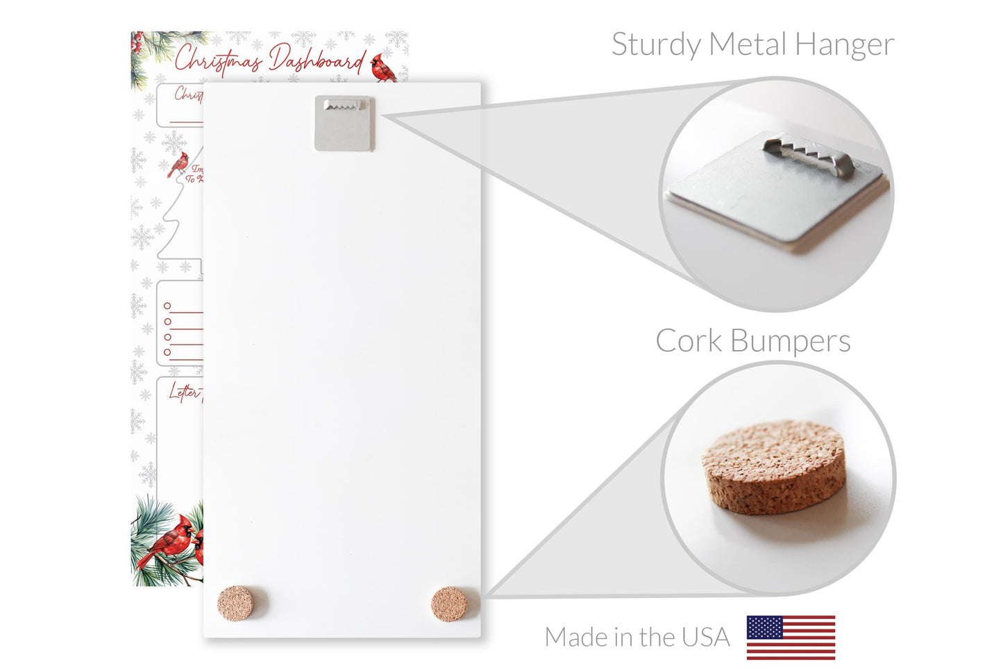 Classic Cardinals Christmas Dashboard | 12x24