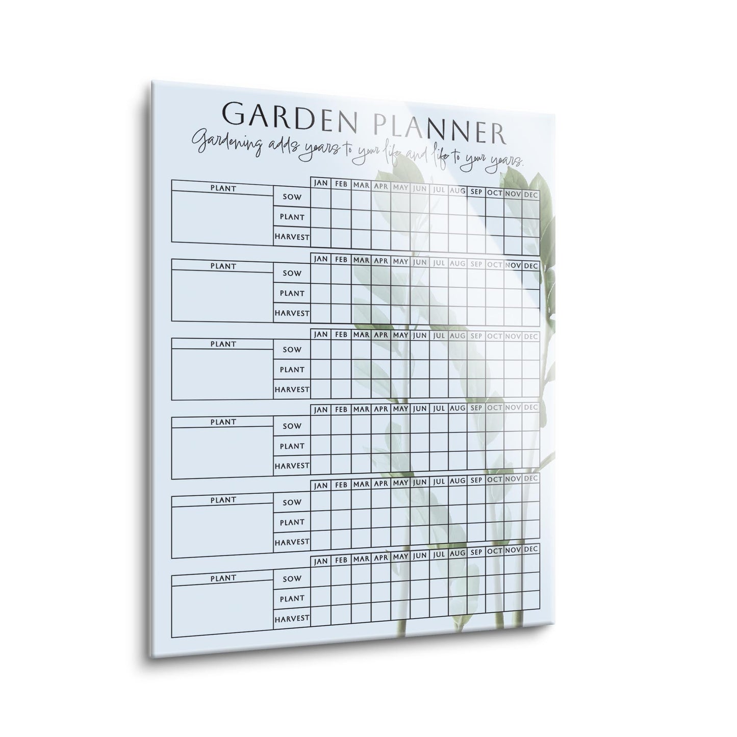 Garden Planner Blue with Green Sprigs | 12x16