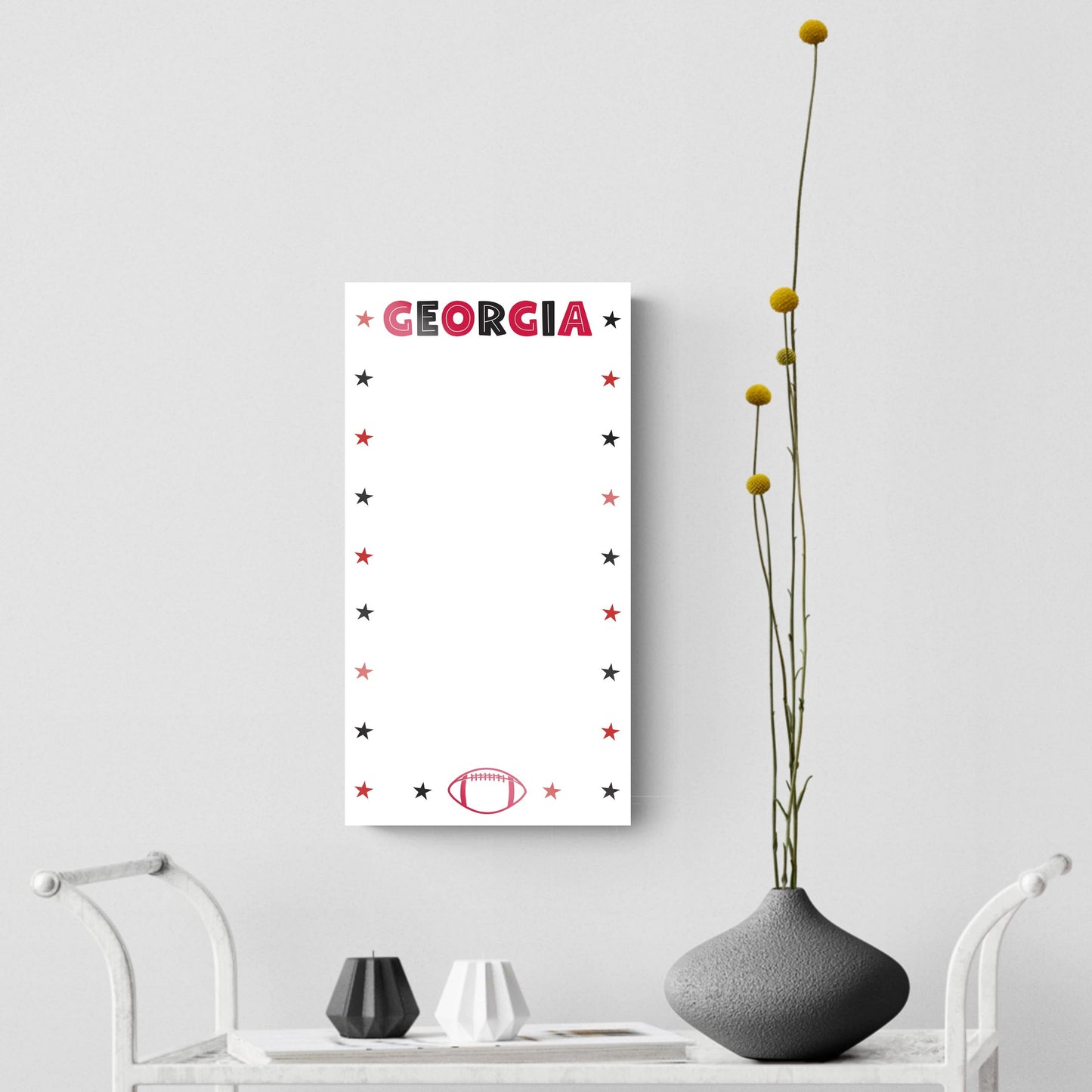 Clairmont & Co Game Day Stars Georgia Note Board | 8x16