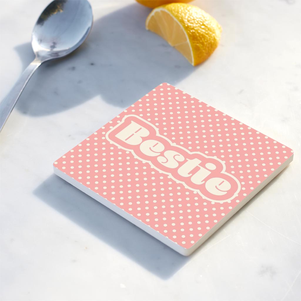 Valentine's Day Bestie Pink Polka Dot | 4x4