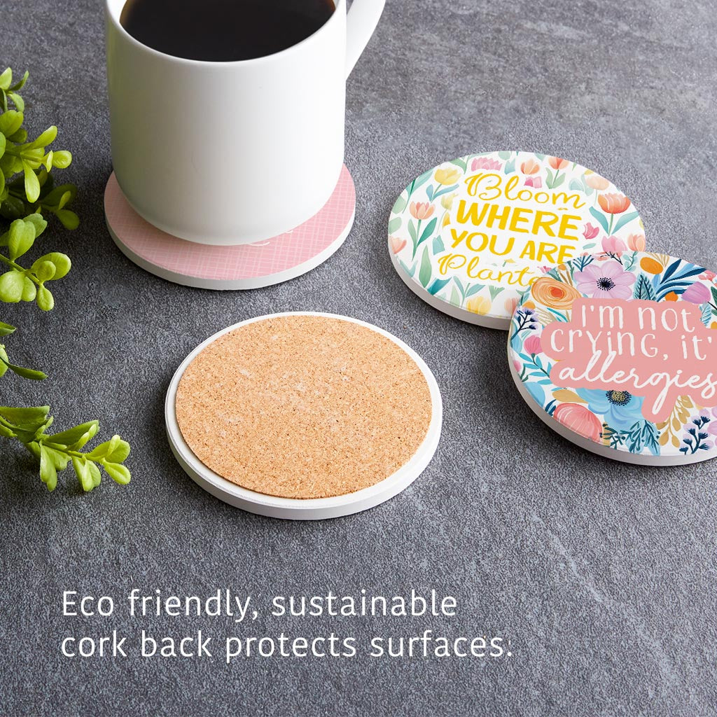 Spring Offset Circle Coaster Set | 4x4