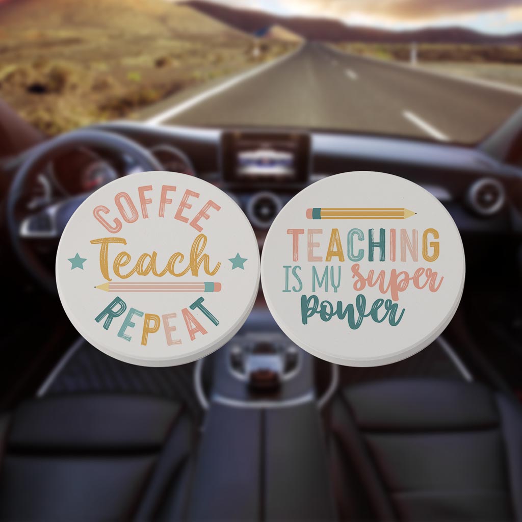 Pastel Coffee Teach Repeat Super Power | 2.65x2.65