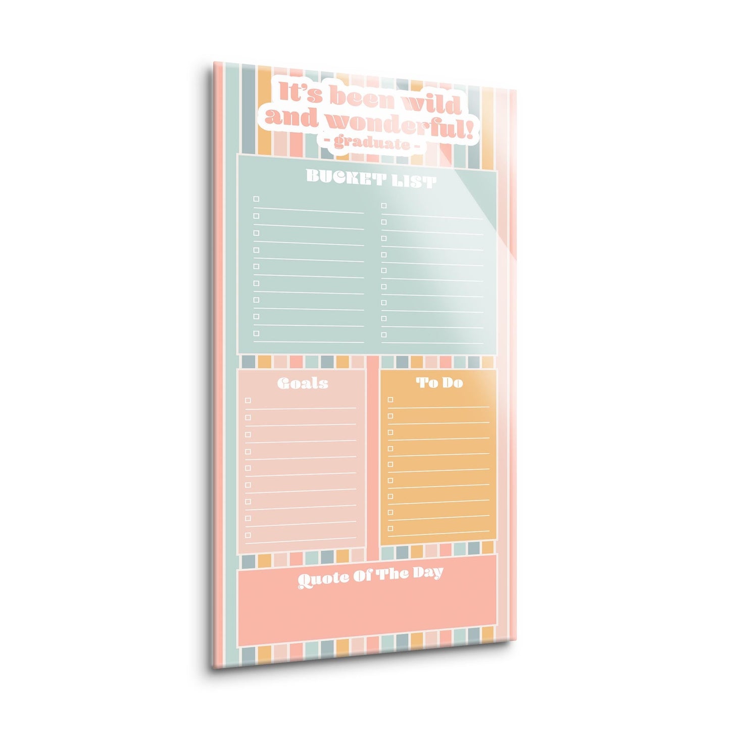 Graduation Tracker Pastel Stripe Wild Wonderful | 8x16