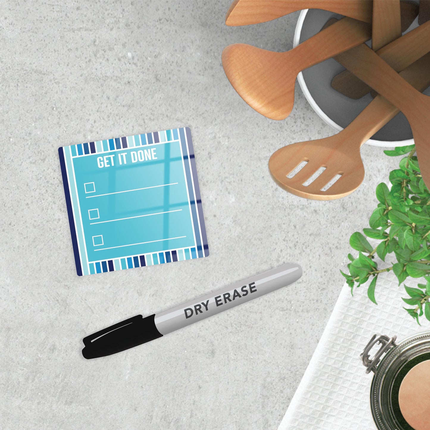 Graduation Reminders Blue Stripe Get It Done | 4x4