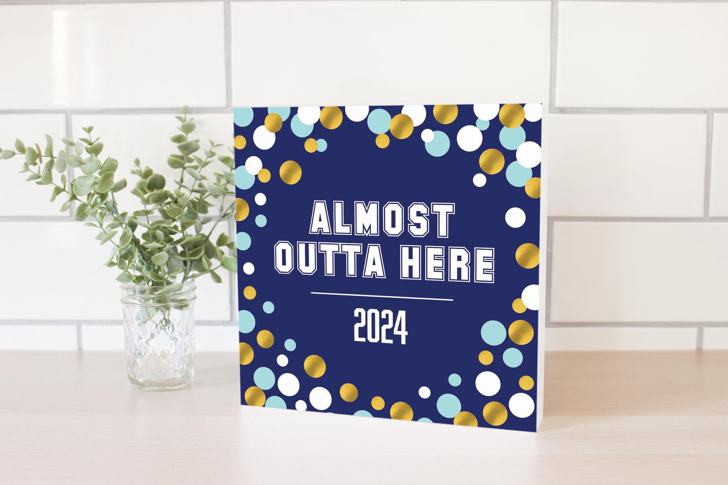 Graduation 2024 Outta Here Blue Confetti | 10x10
