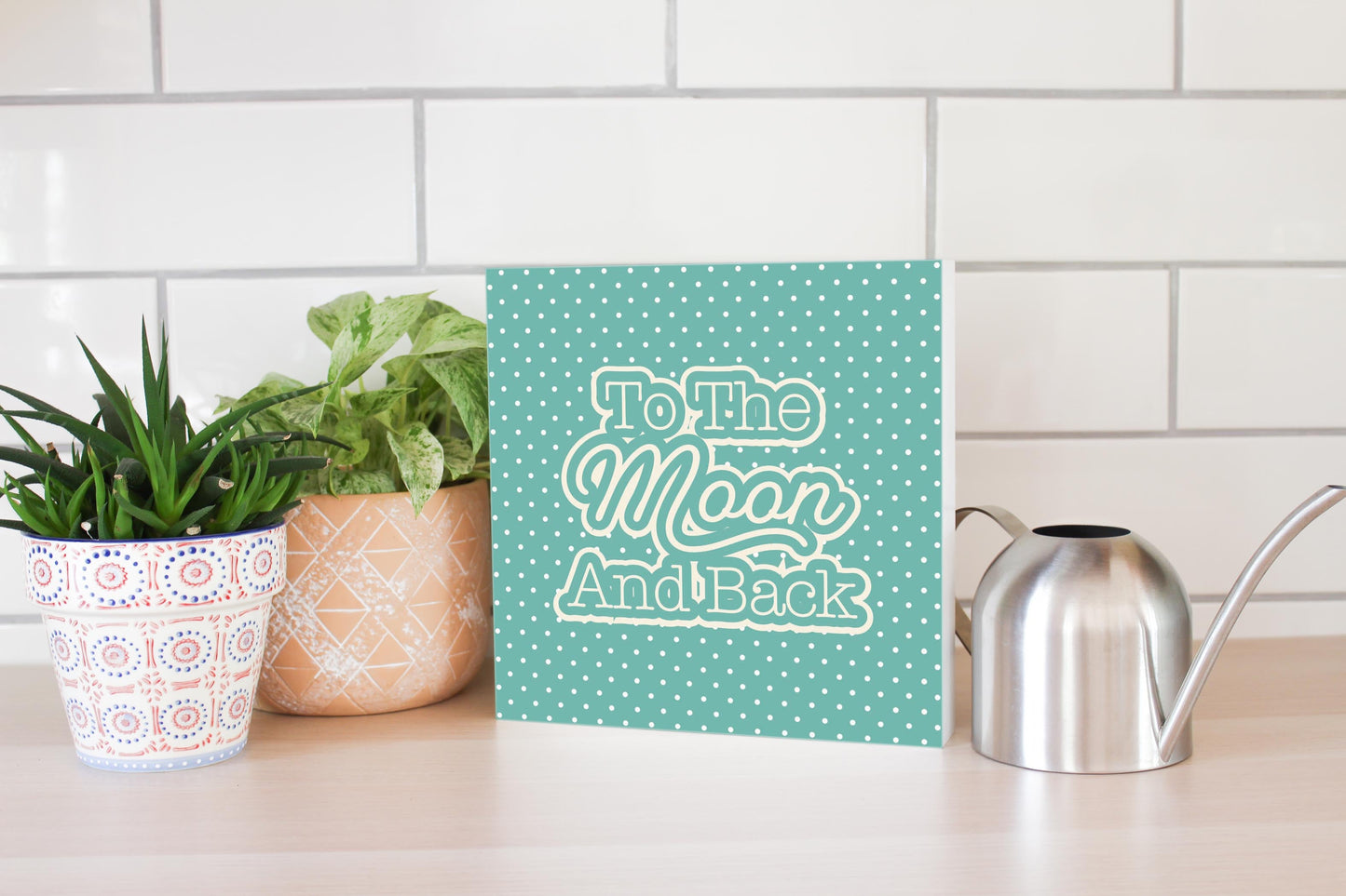 Valentine's Day To The Moon And Back Teal | 10x10
