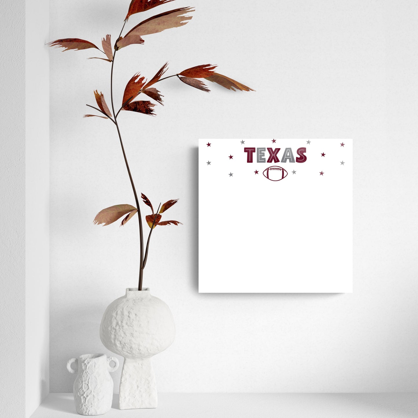 Clairmont & Co Game Day Stars Texas Note Board | 8x8