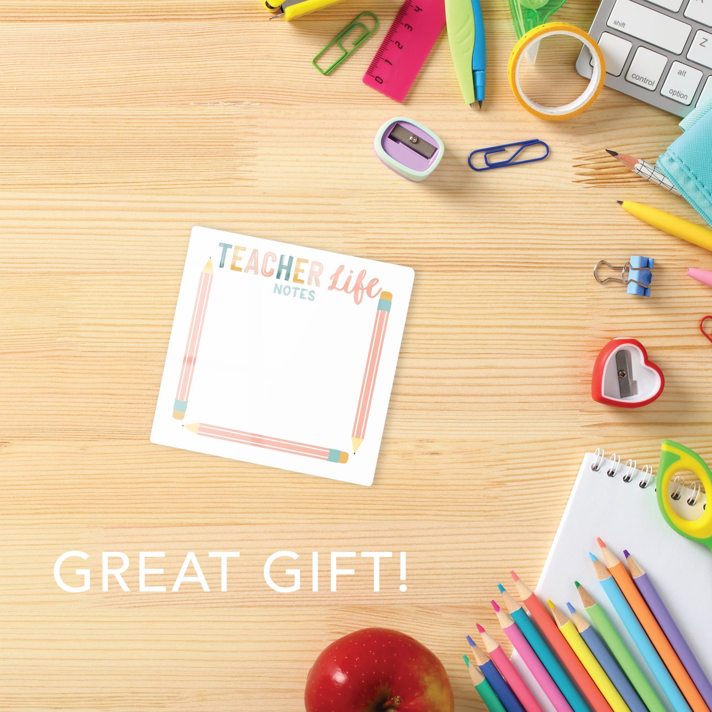 Pastel Teacher Life Notes | 4x4