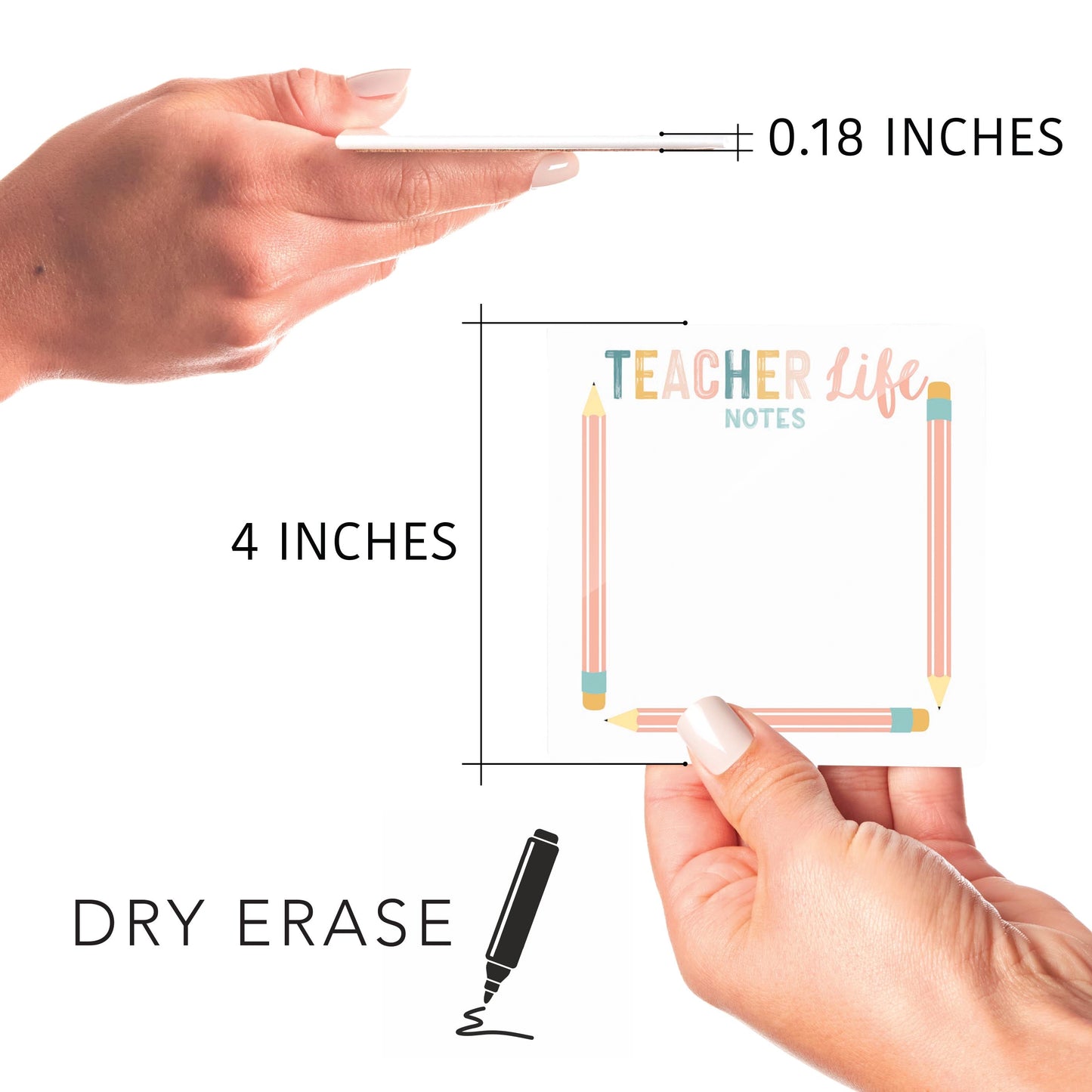 Pastel Teacher Life Notes | 4x4