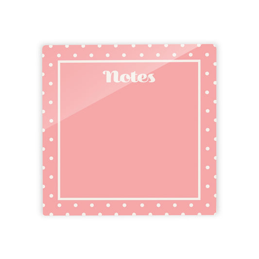 Spring Reminder Pink Polka Dot Notes | 4x4